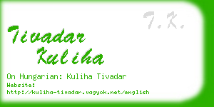 tivadar kuliha business card